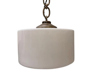 Art Deco Pendant Lamp with Original Milk Glass Shade, 1930s